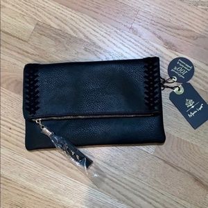 Moda Luxe Clutch Black with Gold Accessories - NWT